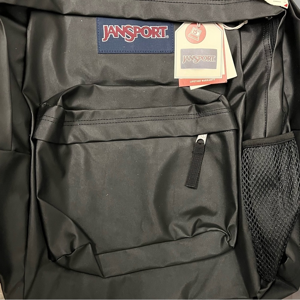 JANSPORT HYPERBREAK BACKPACK LIMITED EDITION - BLACK MATE COATED (NEW WITH TAGS) - Picture 2 of 2
